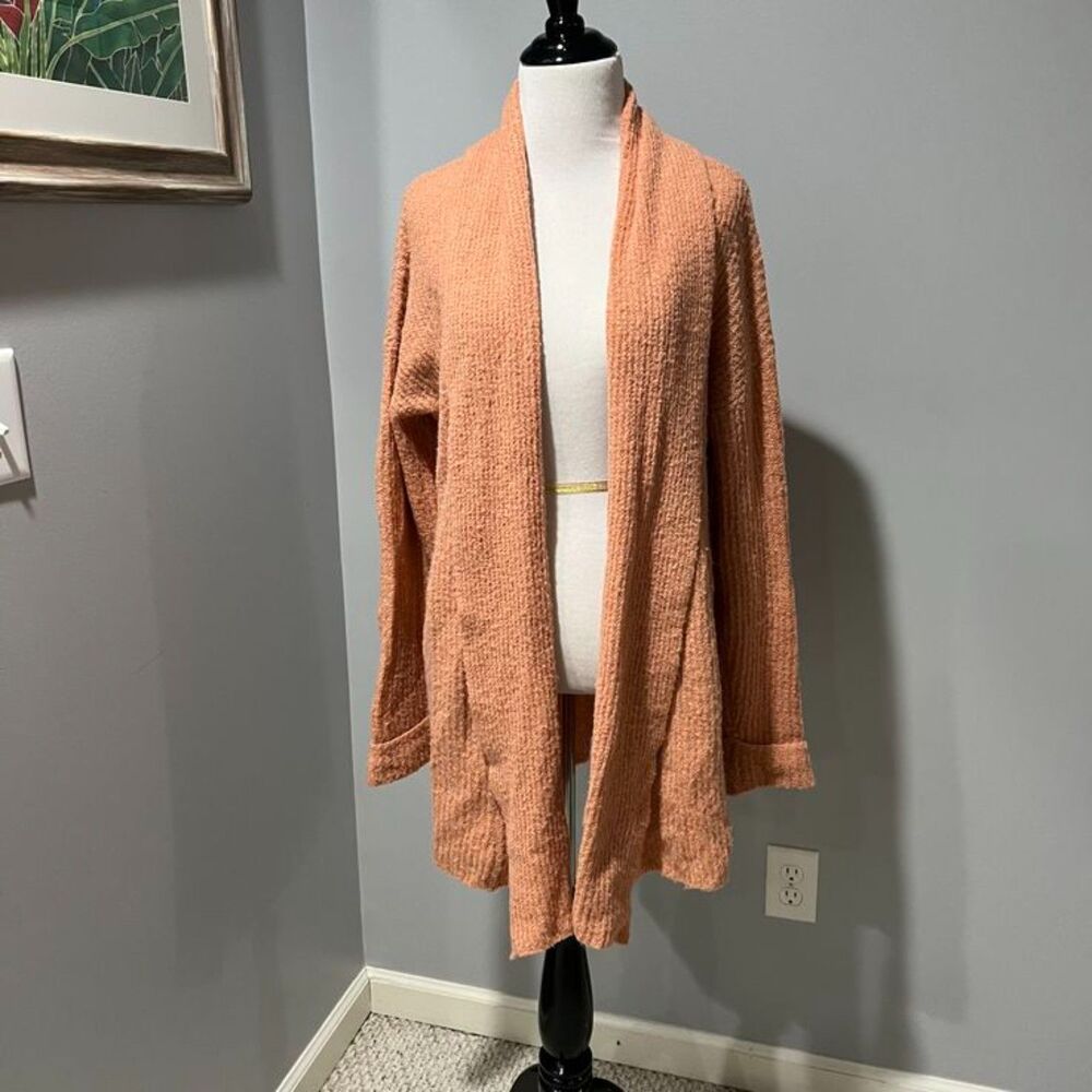 Charlotte Russe Coral Blush Long Sleeve Oversized Cardigan Sweater Size Medium